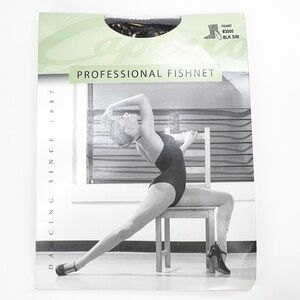 Capezio Professional Footed Fishnet Seamless Tight #300 Black Small/Medium New
